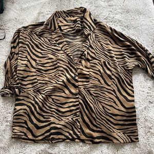 Nasty Gal Zebra Blouse
